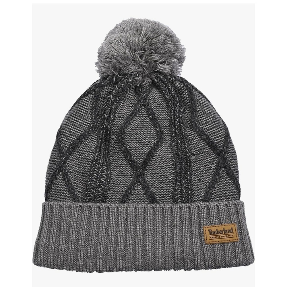 New Timberland Women's Plaited Cable Hat, Light Grey Heather